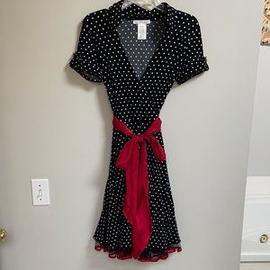 Vintage Style Black Polka Dot Dress Size S
